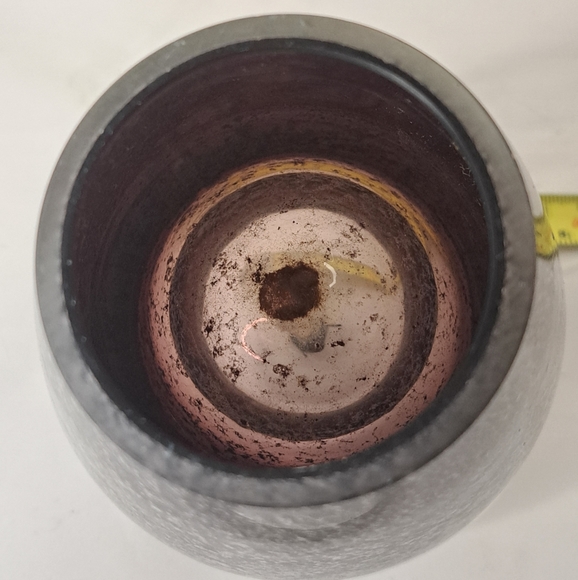 Art Glass Oil Lamp Paperweight Clear Round Bubbles Seeded Wick Handmade Poland - Picture 4 of 6